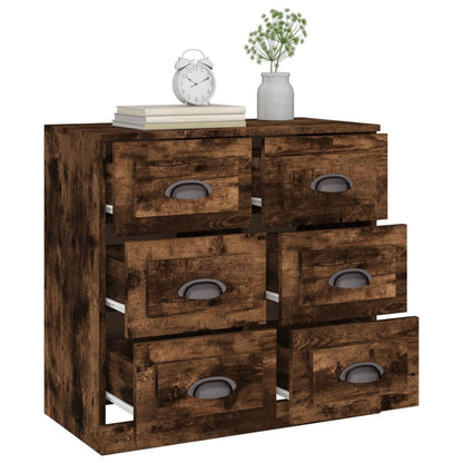 Sideboard Smoked Oak 70x35,5x67,5 cm Engineered Wood