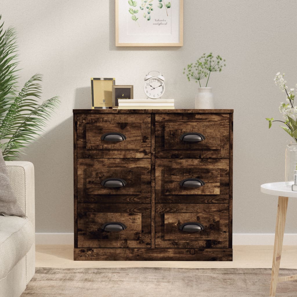 Sideboard Smoked Oak 70x35,5x67,5 cm Engineered Wood