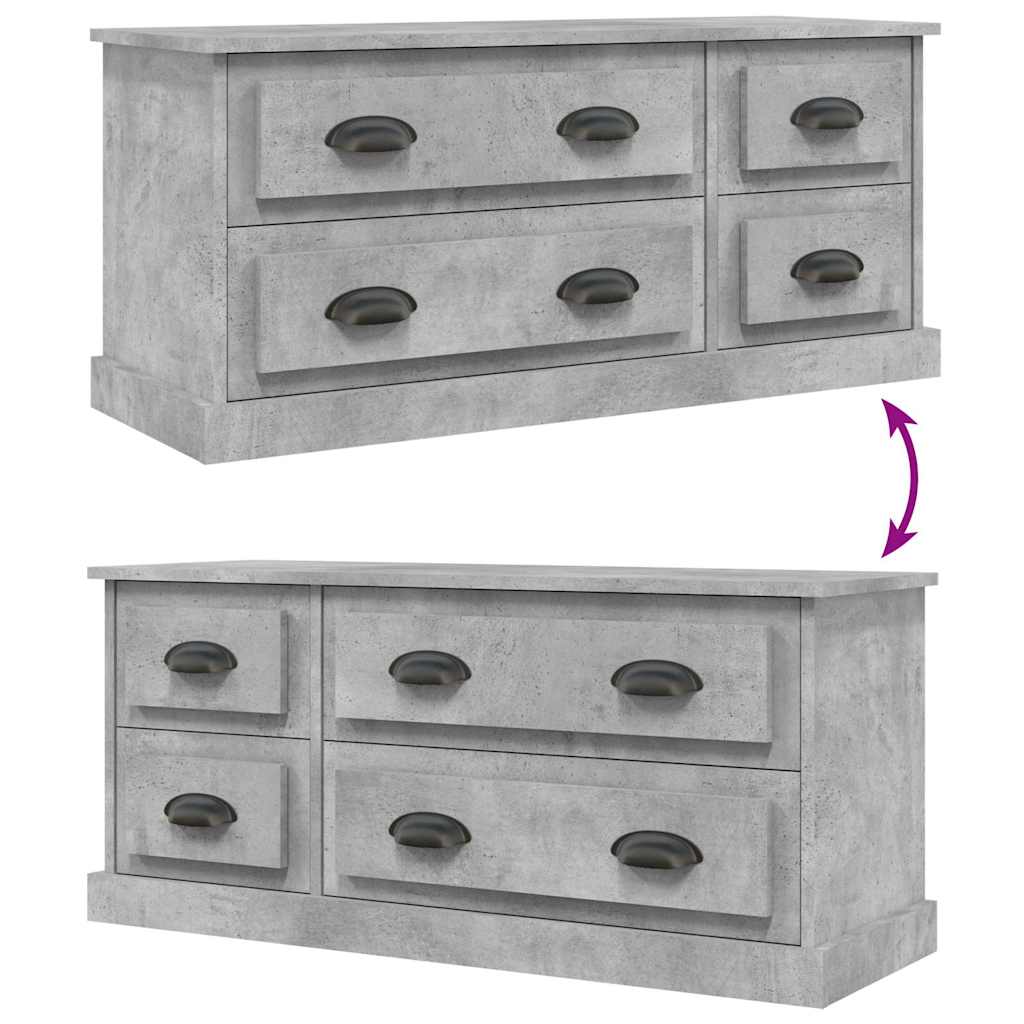 TV Cabinet Concrete Grey 100x35,5x45 cm Engineered Wood