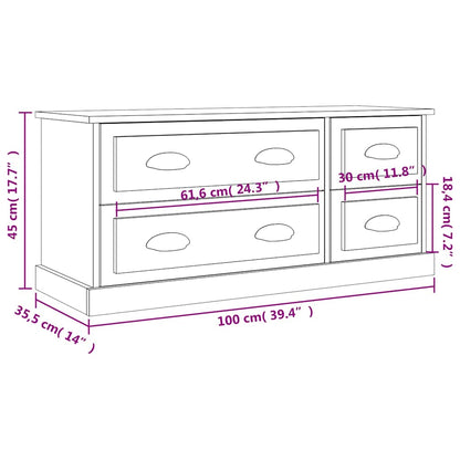TV Cabinet Concrete Grey 100x35,5x45 cm Engineered Wood