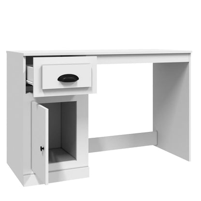 Desk with Drawer White 115x50x75 cm Engineered Wood