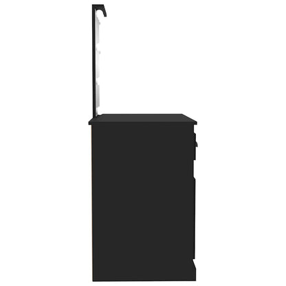 Dressing Table with LED Black 90x50x132,5 cm Engineered Wood