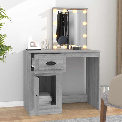 Dressing Table with LED Grey Sonoma 90x50x132.5 cm