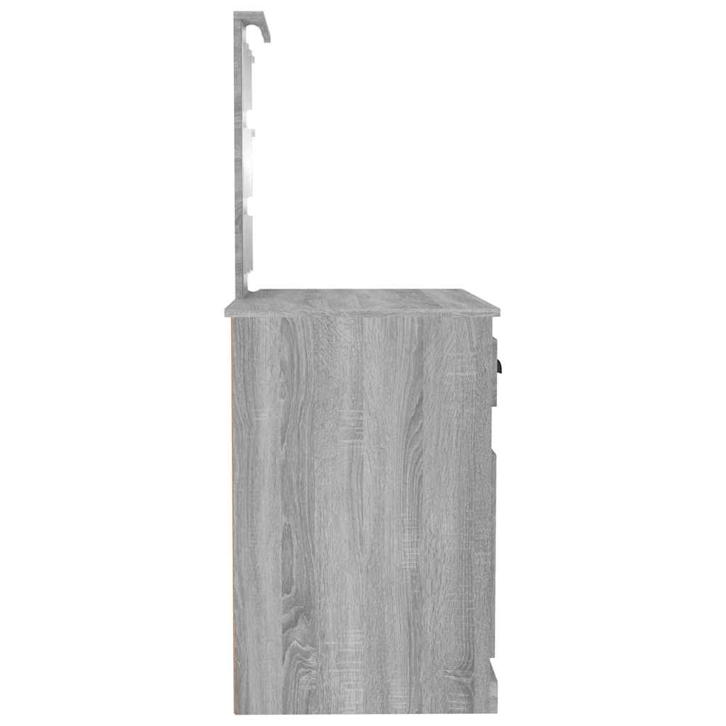 Dressing Table with LED Grey Sonoma 90x50x132.5 cm