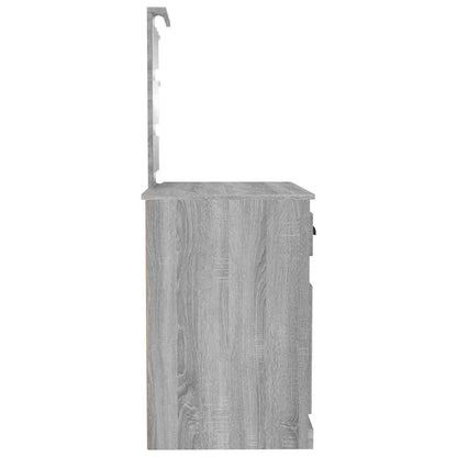 Dressing Table with LED Grey Sonoma 90x50x132.5 cm