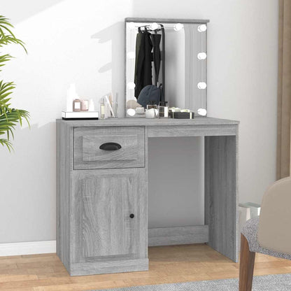 Dressing Table with LED Grey Sonoma 90x50x132.5 cm