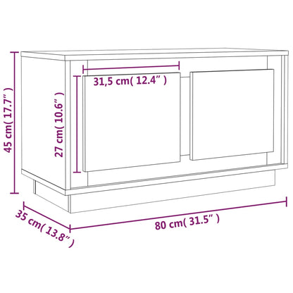 TV Cabinet White 80x35x45 cm Engineered Wood