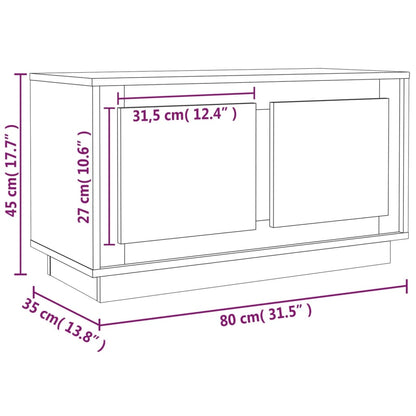 TV Cabinet Smoked Oak 80x35x45 cm Engineered Wood