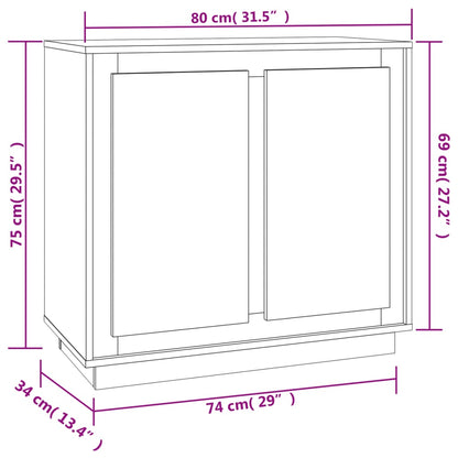 Sideboard Sonoma Oak 80x34x75 cm Engineered Wood