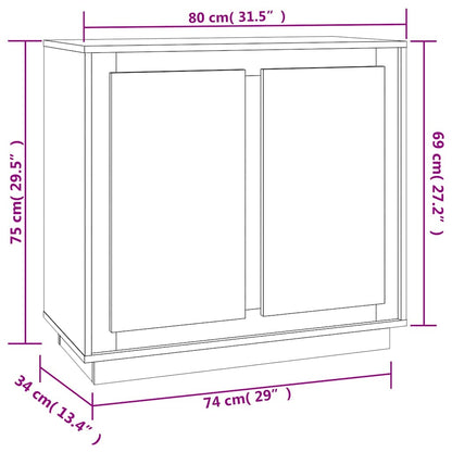 Sideboard Sonoma Oak 80x34x75 cm Engineered Wood