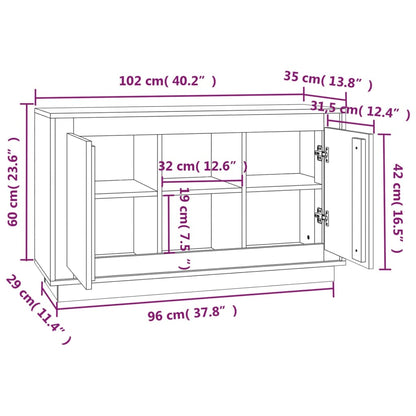 Sideboard Concrete Grey 102x35x60 cm Engineered Wood