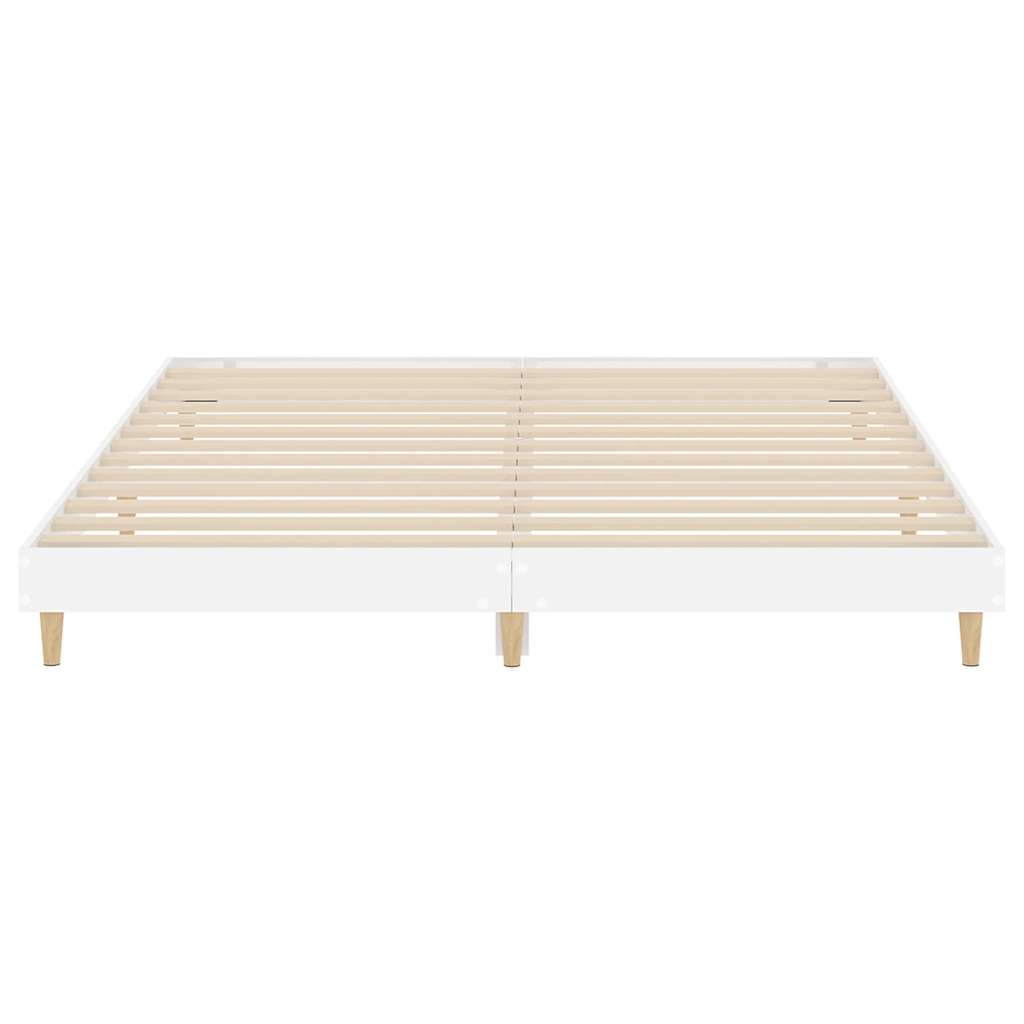 Bed Frame without Mattress High Gloss White 200x200 cm