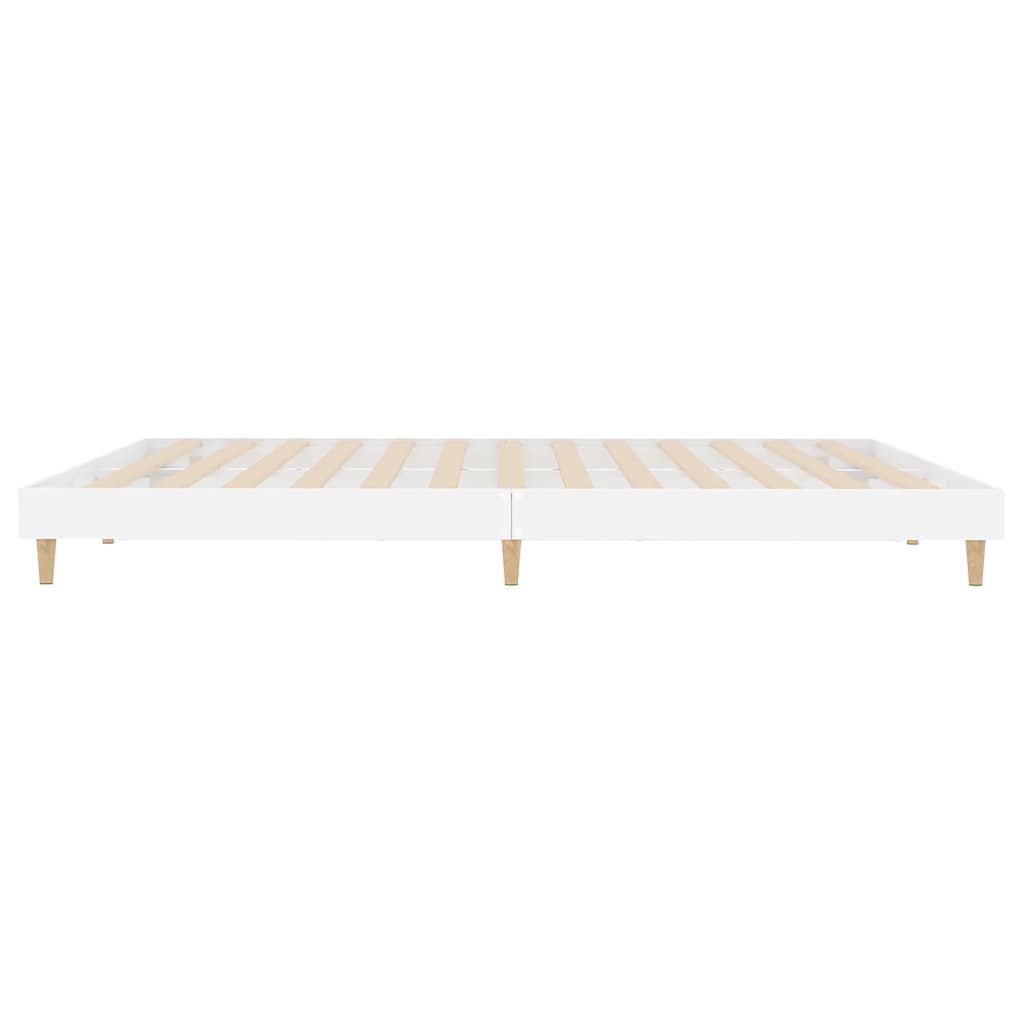 Bed Frame without Mattress High Gloss White 200x200 cm