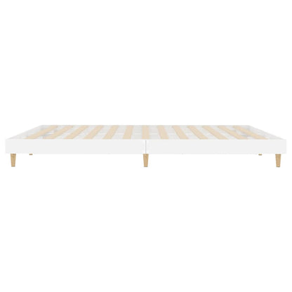 Bed Frame without Mattress High Gloss White 200x200 cm