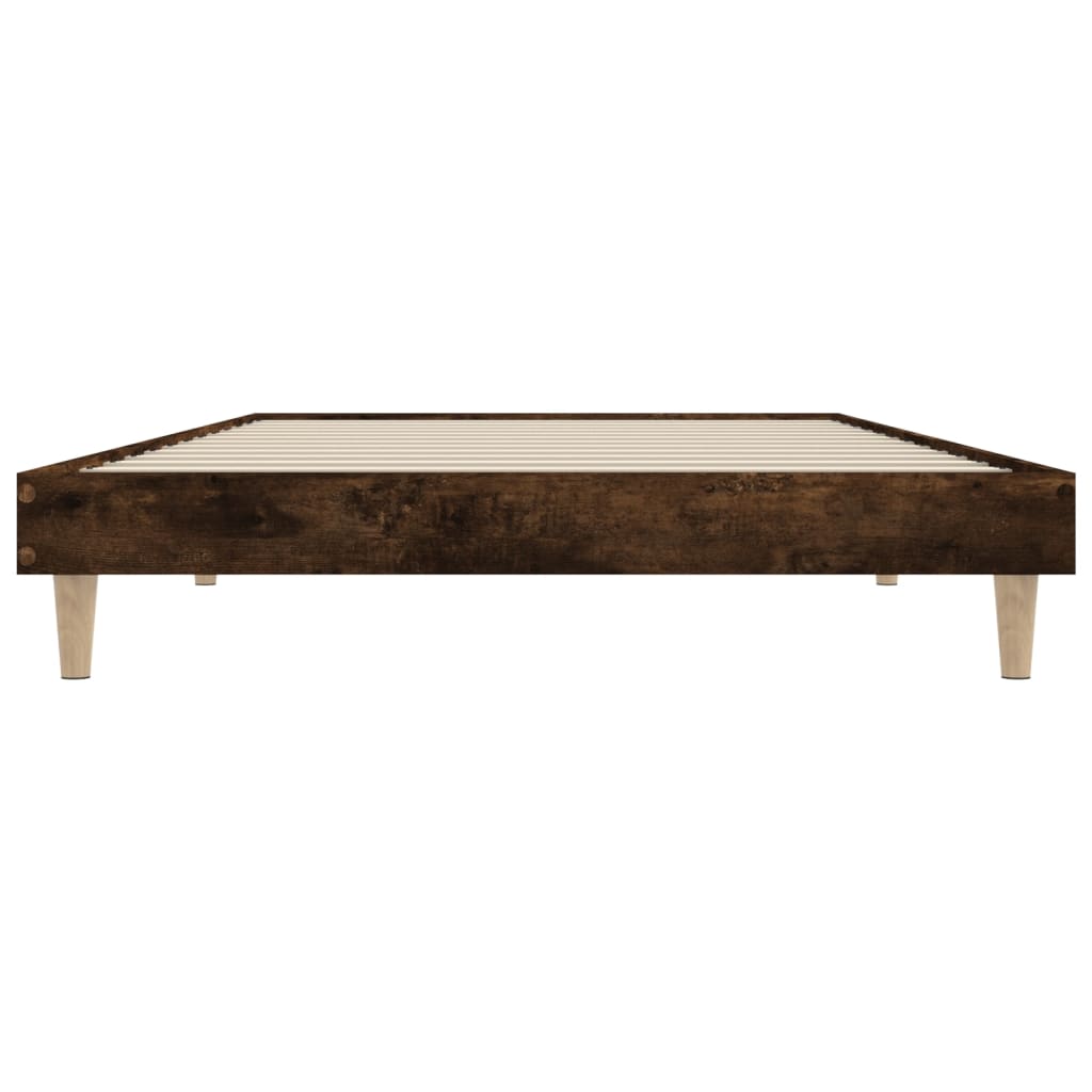 Bed Frame without Mattress Smoked Oak 100x200 cm Engineered Wood