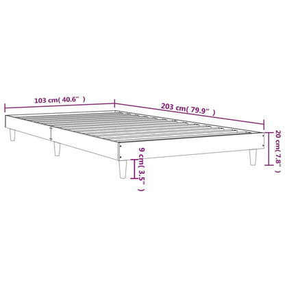 Bed Frame without Mattress Brown Oak 100x200 cm Engineered Wood
