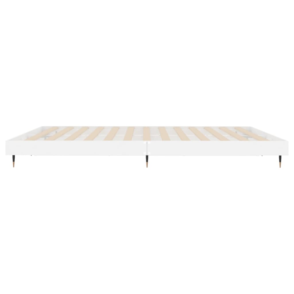 Bed Frame without Mattress High Gloss White 200x200 cm
