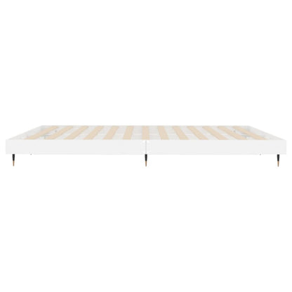 Bed Frame without Mattress High Gloss White 180x200 cm Super King