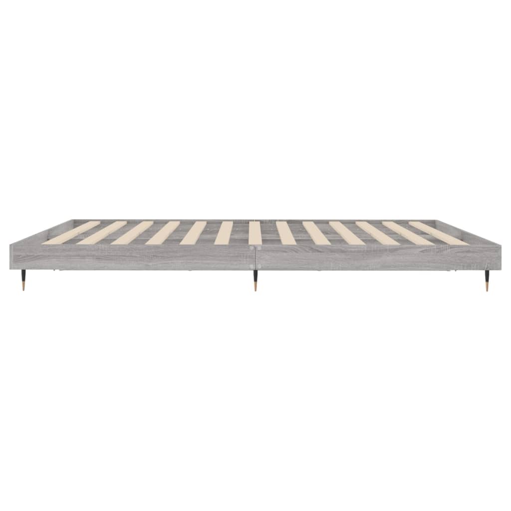 Bed Frame without Mattress Grey Sonoma 160x200 cm Engineered Wood