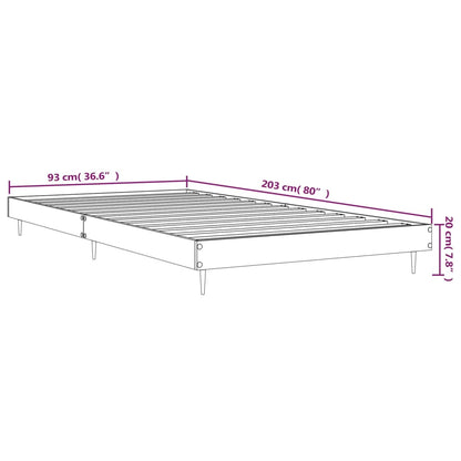 Bed Frame without Mattress Black 90x200 cm Engineered Wood