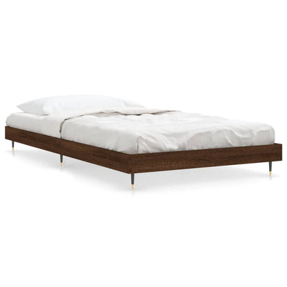 Bed Frame without Mattress Brown Oak 90x200 cm Engineered Wood