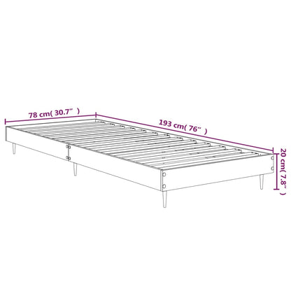Bed Frame without Mattress High Gloss White 75x190 cm Small Single