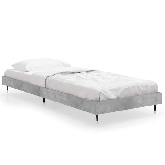 Bed Frame without Mattress Concrete Grey 75x190 cm Small Single
