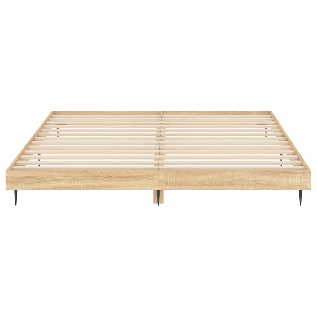 Bed Frame without Mattress Sonoma Oak 200x200 cm Engineered Wood