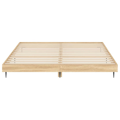 Bed Frame without Mattress Sonoma Oak 200x200 cm Engineered Wood