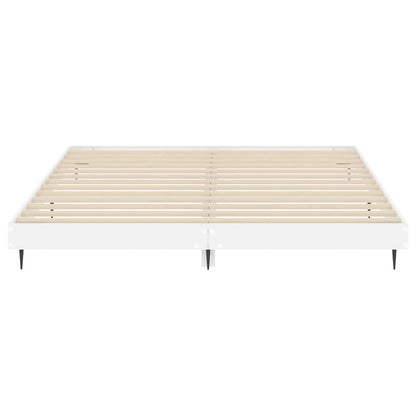 Bed Frame without Mattress High Gloss White 150x200 cm King Size
