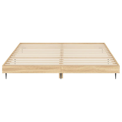 Bed Frame without Mattress Sonoma Oak 120x200 cm Engineered Wood