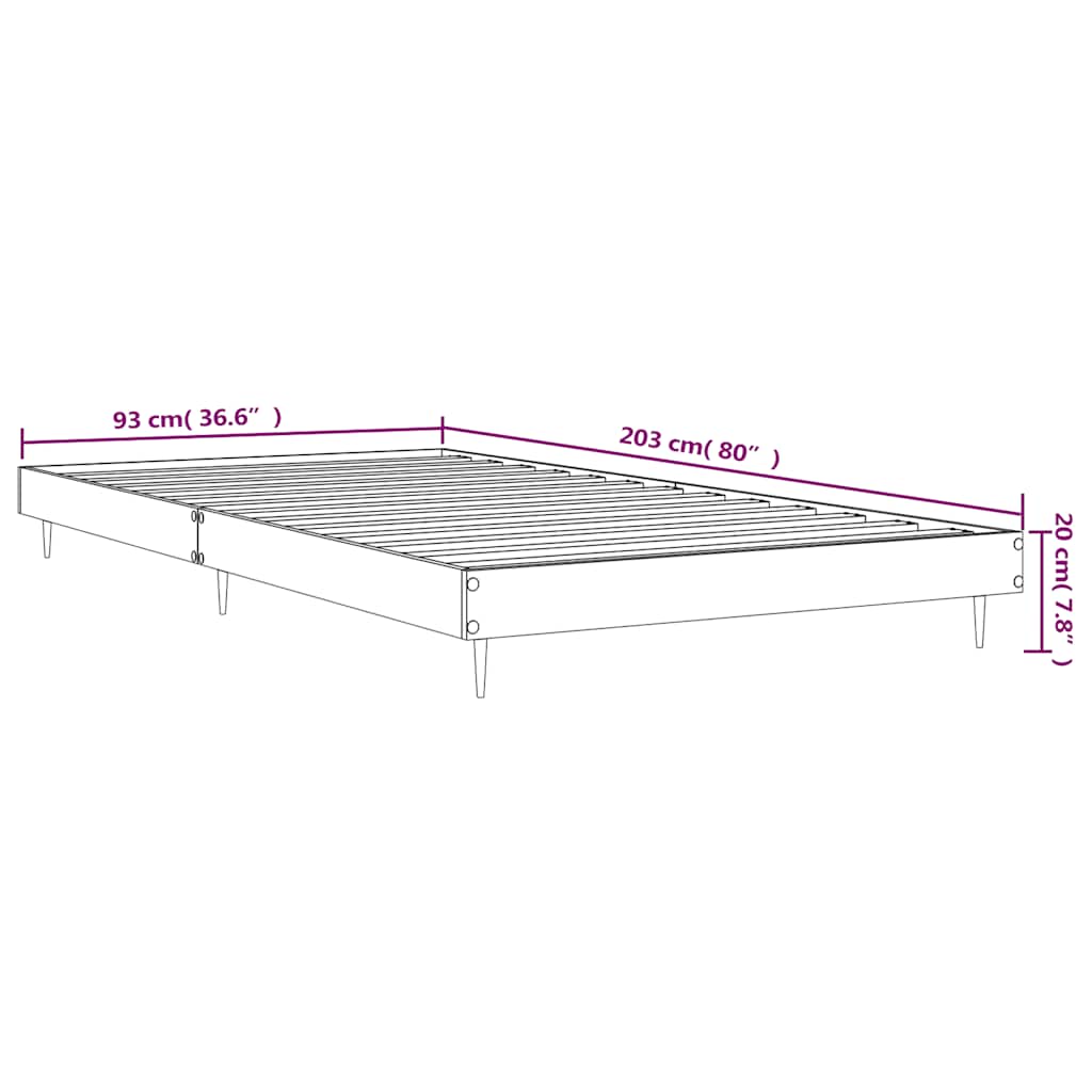 Bed Frame without Mattress Smoked Oak 90x200 cm Engineered Wood