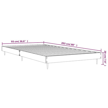 Bed Frame without Mattress Smoked Oak 90x200 cm Engineered Wood
