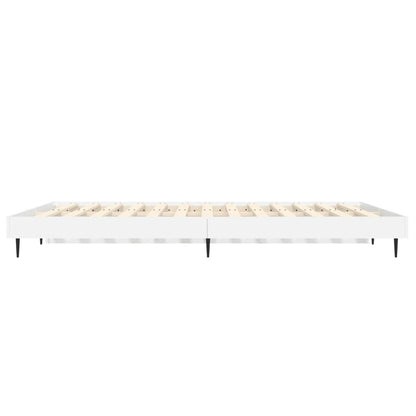 Bed Frame without Mattress High Gloss White 140x190 cm