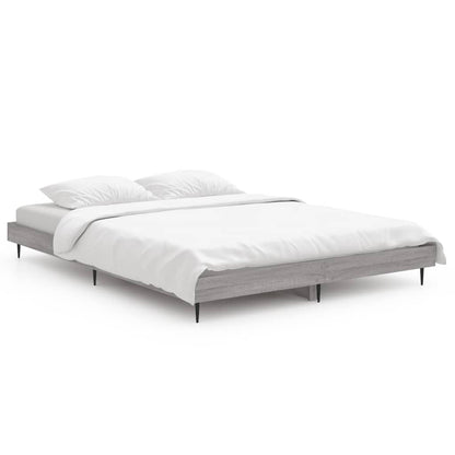 Bed Frame without Mattress Grey Sonoma 140x190 cm Engineered Wood