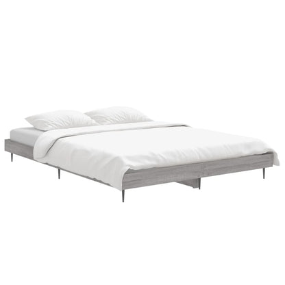 Bed Frame without Mattress Grey Sonoma 140x190 cm Engineered Wood