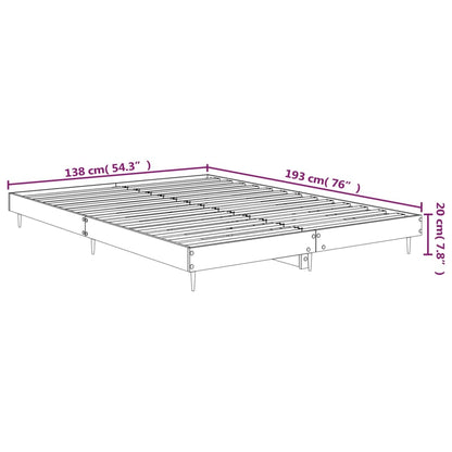 Bed Frame without Mattress Concrete Grey 135x190 cm Double