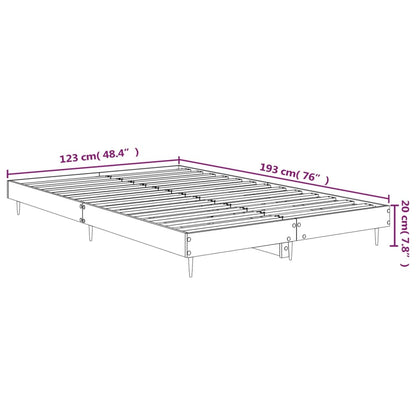 Bed Frame without Mattress Grey Sonoma 120x190 cm Small Double Engineered Wood