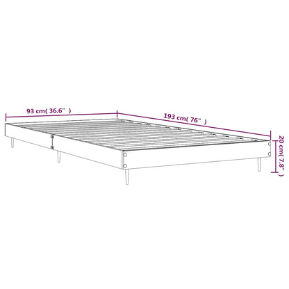 Bed Frame without Mattress High Gloss White 90x190 cm Single