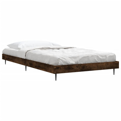 Bed Frame without Mattress Smoked Oak 90x190 cm Single Engineered Wood