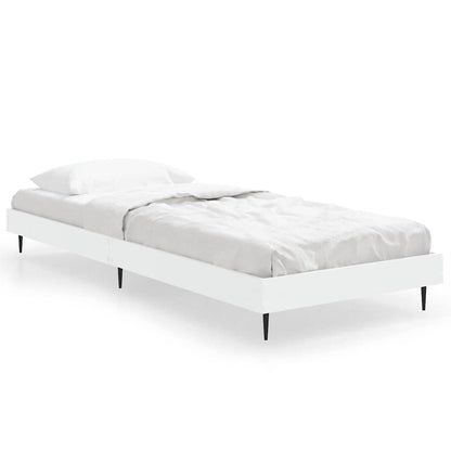 Bed Frame without Mattress White 75x190 cm Small Single Engineered Wood