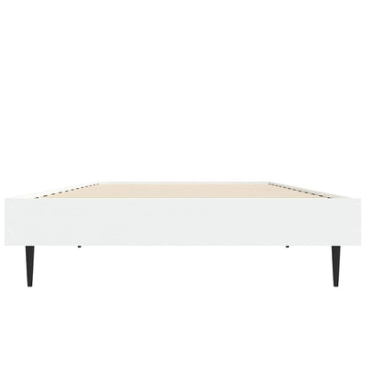 Bed Frame without Mattress White 75x190 cm Small Single Engineered Wood