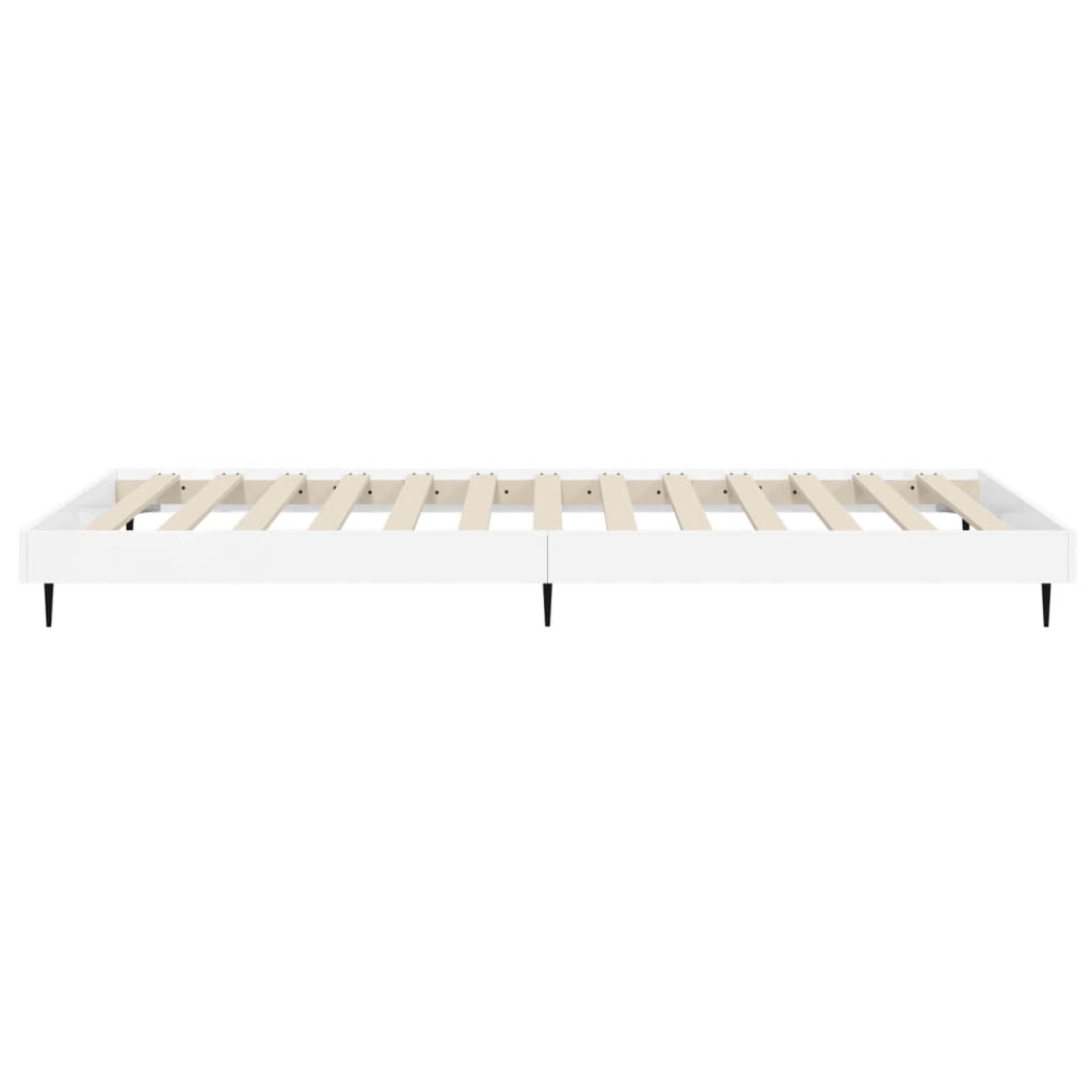 Bed Frame without Mattress High Gloss White 75x190 cm Small Single