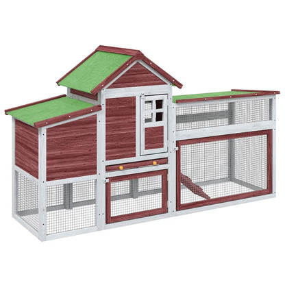 Chicken Coop Mocha 186,5x58,5x113 cm Solid Wood Pine