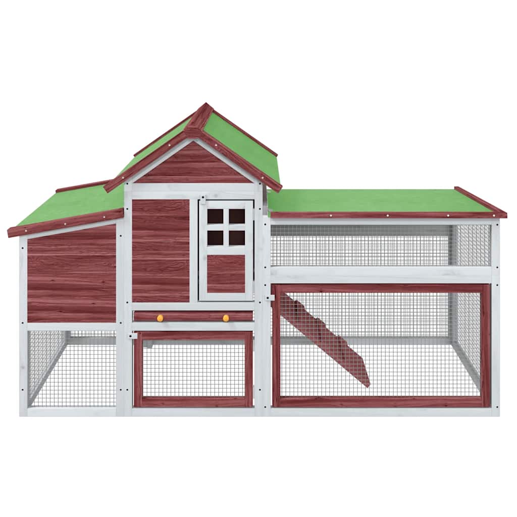 Chicken Coop Mocha 186,5x58,5x113 cm Solid Wood Pine