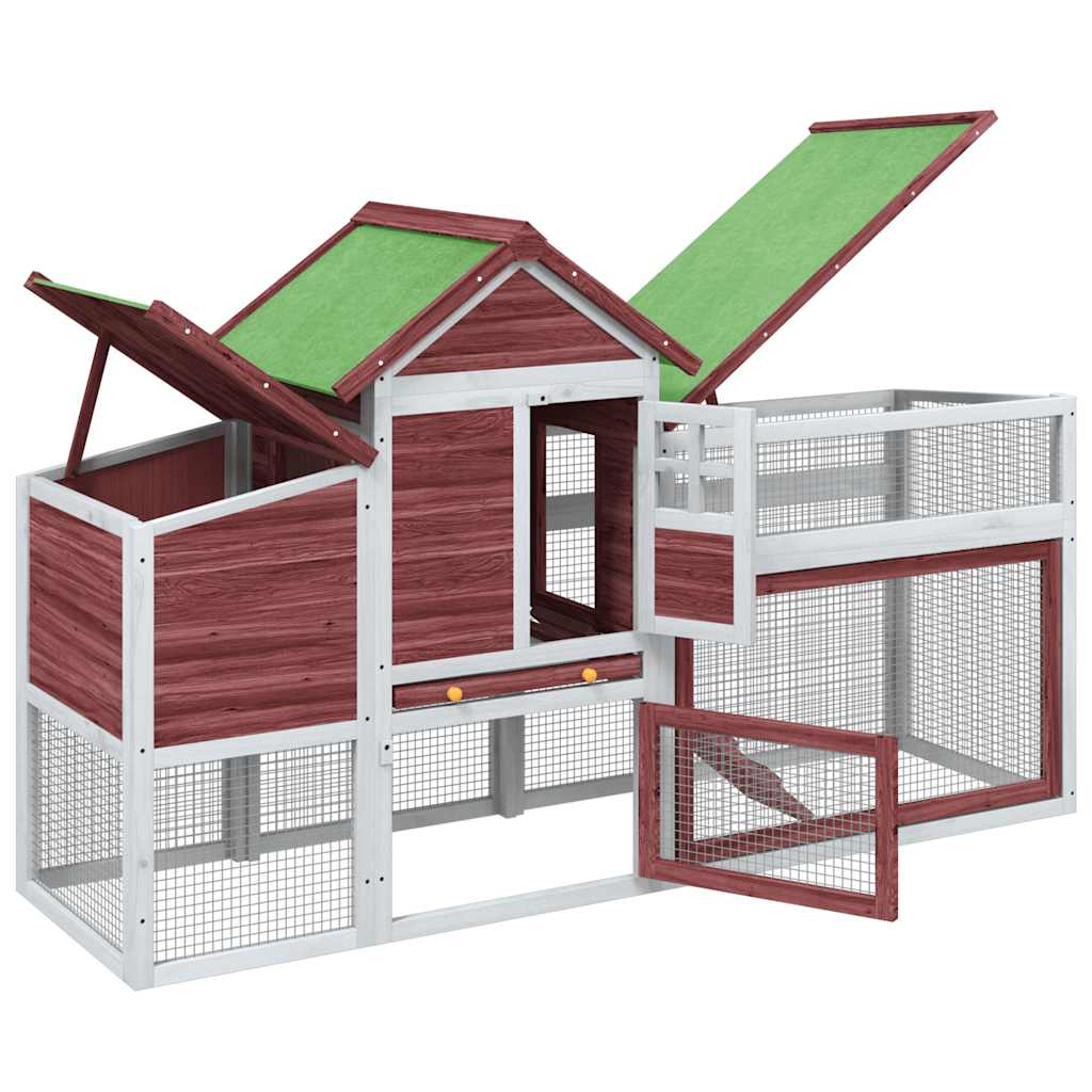 Chicken Coop Mocha 186,5x58,5x113 cm Solid Wood Pine