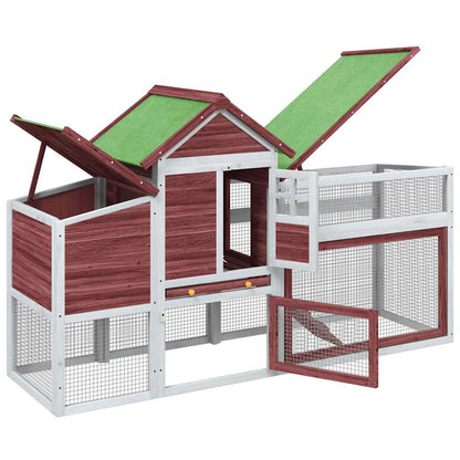 Chicken Coop Mocha 186,5x58,5x113 cm Solid Wood Pine