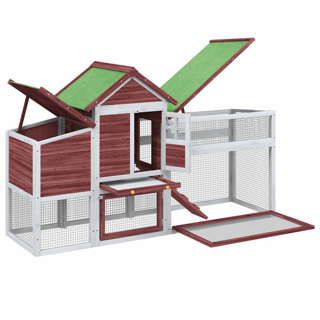 Chicken Coop Mocha 186,5x58,5x113 cm Solid Wood Pine
