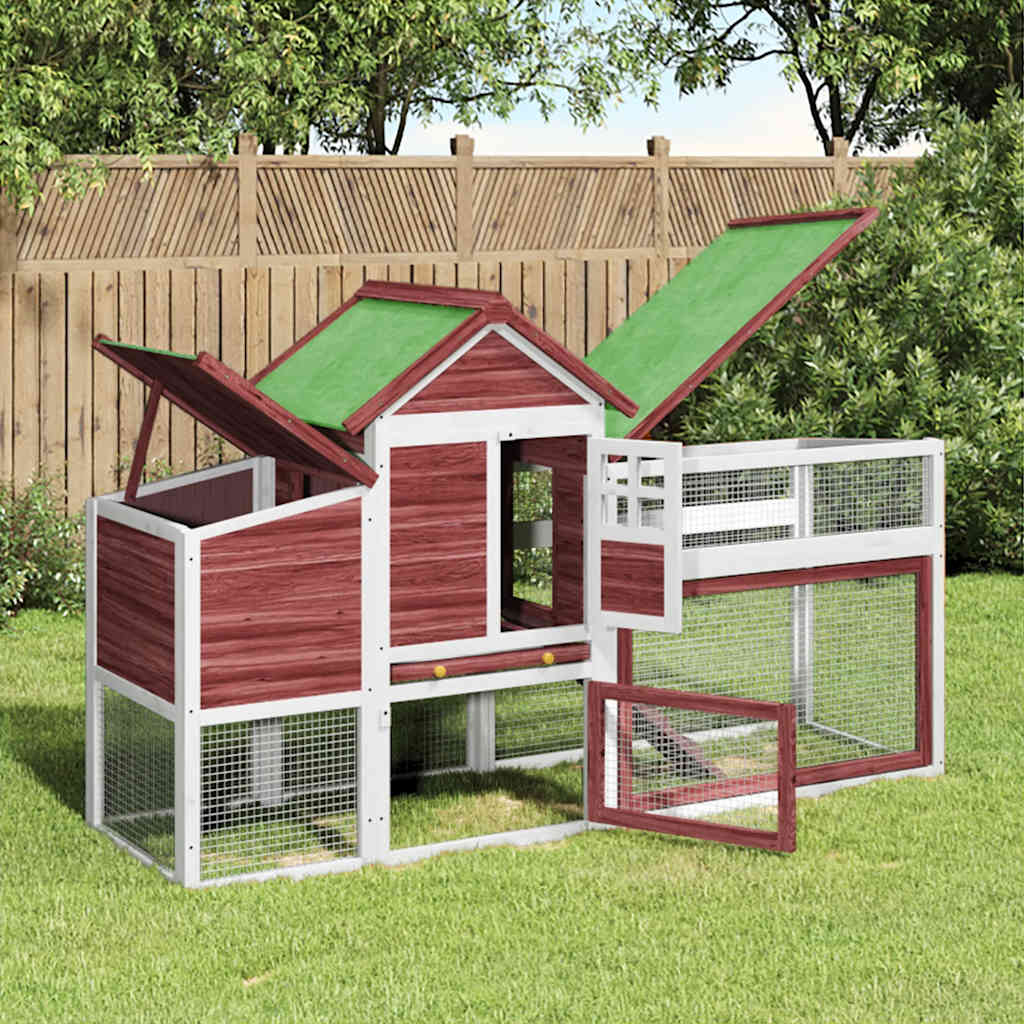Chicken Coop Mocha 186,5x58,5x113 cm Solid Wood Pine