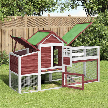 Chicken Coop Mocha 186,5x58,5x113 cm Solid Wood Pine